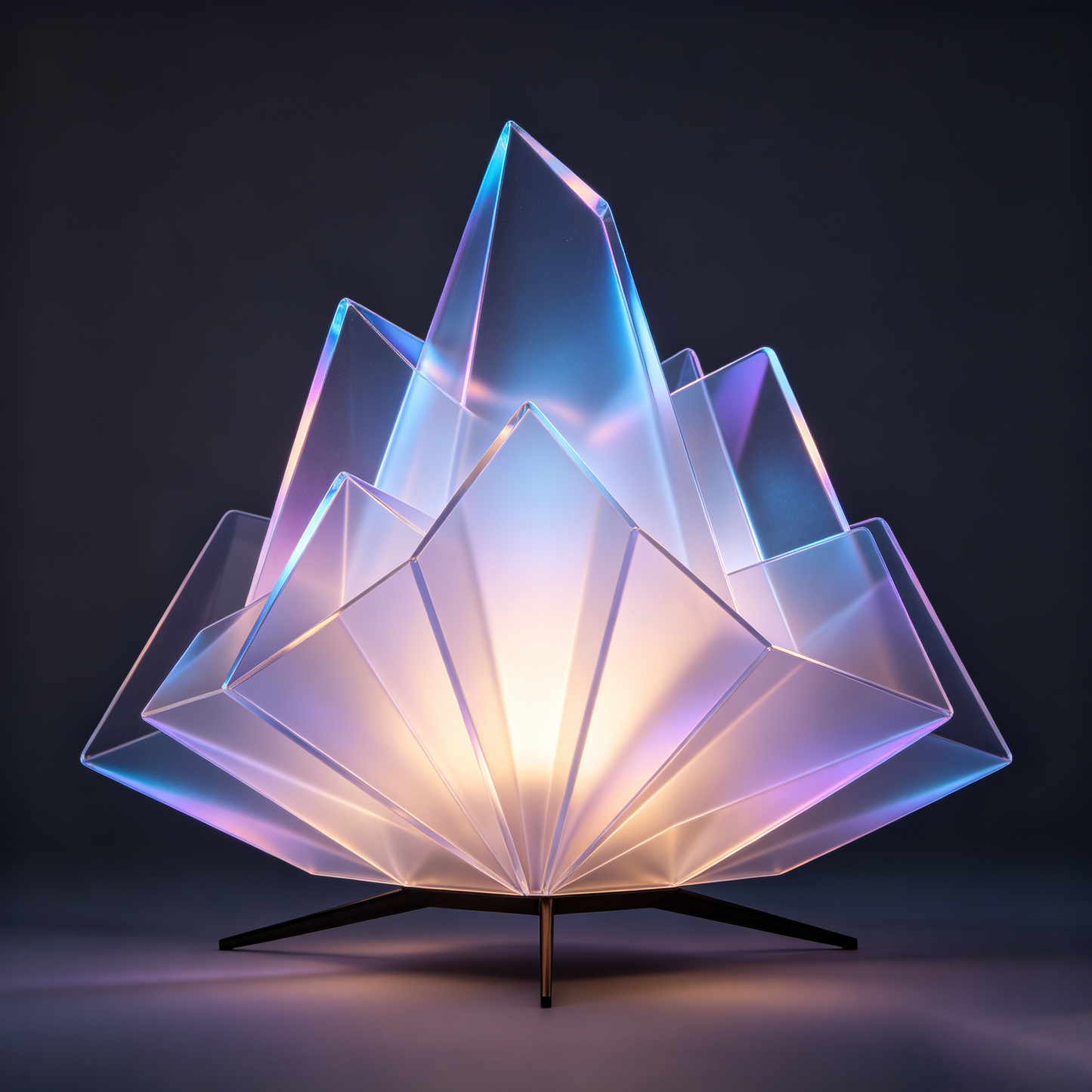 Iridescent Crystal Mountain Table Lamp